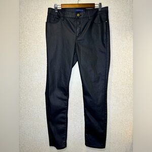 Tommy Hilfiger Greenwich Skinny Waxed Black Jeans Classic Preppy Size 12